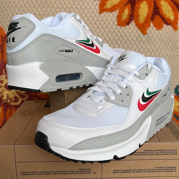 Nike Air Max 90 Multi Swoosh WMNS White/Malachite-University Red sneakers - Picture 11 of 16